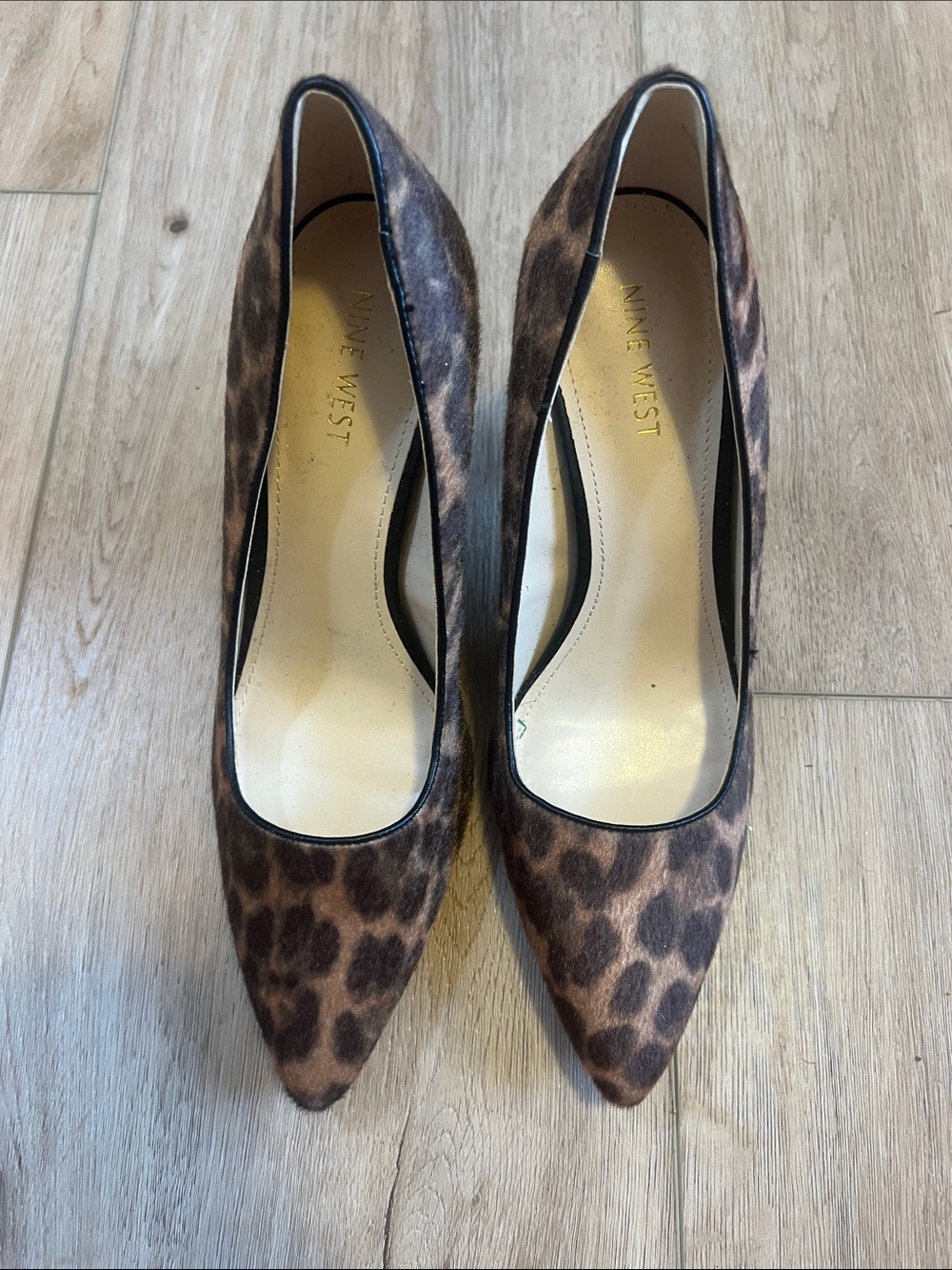 Nine West Leopard-Print Pointed Toe Pumps - Brown/Black